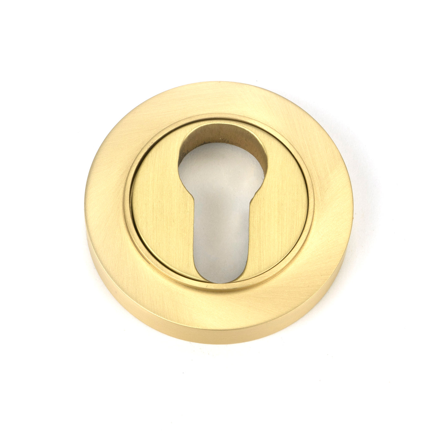 From The Anvil 50876 - Satin Brass Round Euro Escutcheon (Plain)