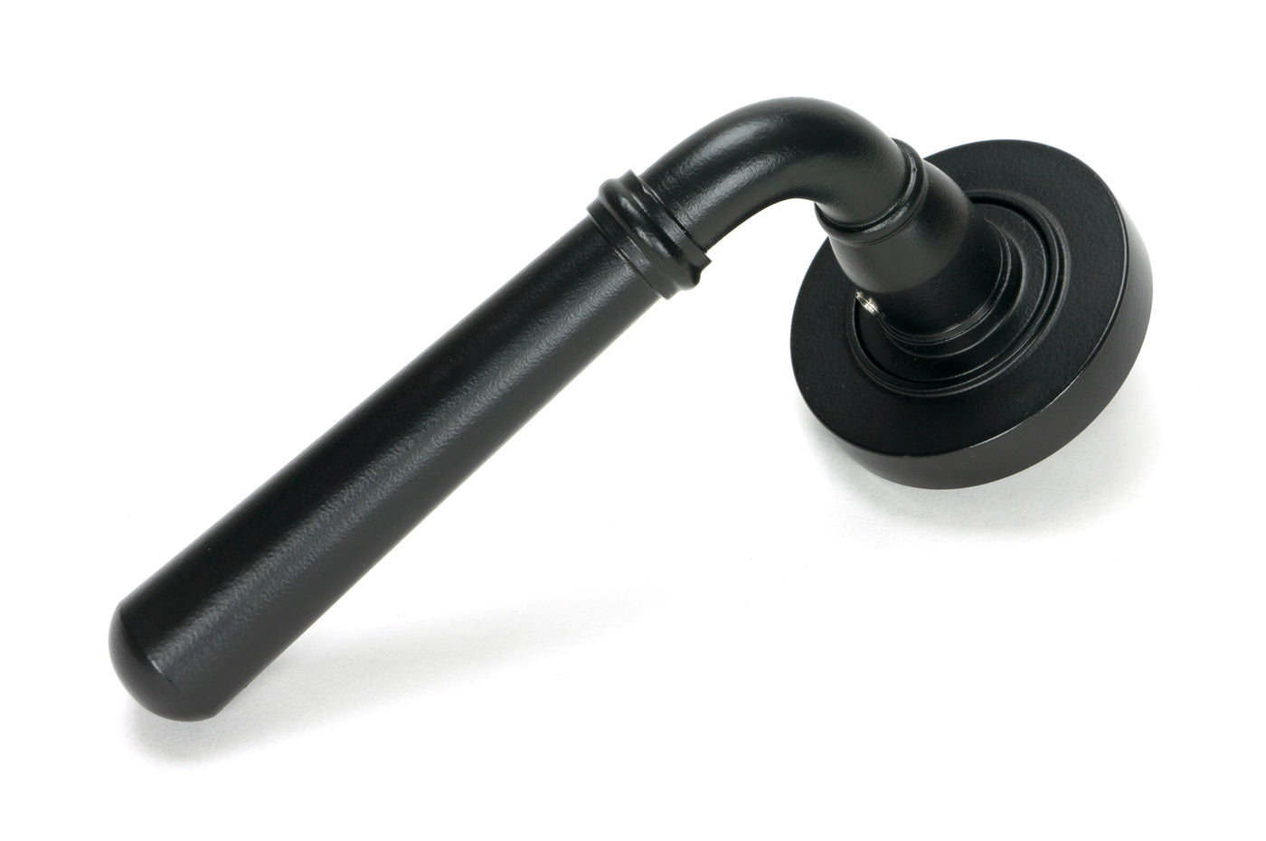 From The Anvil 51326 - Matt Black Newbury Lever on Rose Set (Plain) - Unsprung