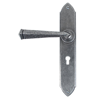 From The Anvil 33600 - Pewter Gothic Lever Lock Set #finish_pewter-patina