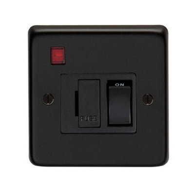 From The Anvil 34209/2 - MB 13 Amp Fused Switch + Neon #finish_matt-black