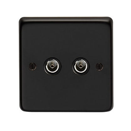 From The Anvil 34230/2 - MB Double TV Socket #finish_matt-black