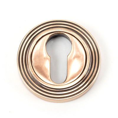 From The Anvil 46127 - Polished Bronze Round Euro Escutcheon (Beehive) #finish_polished-bronze