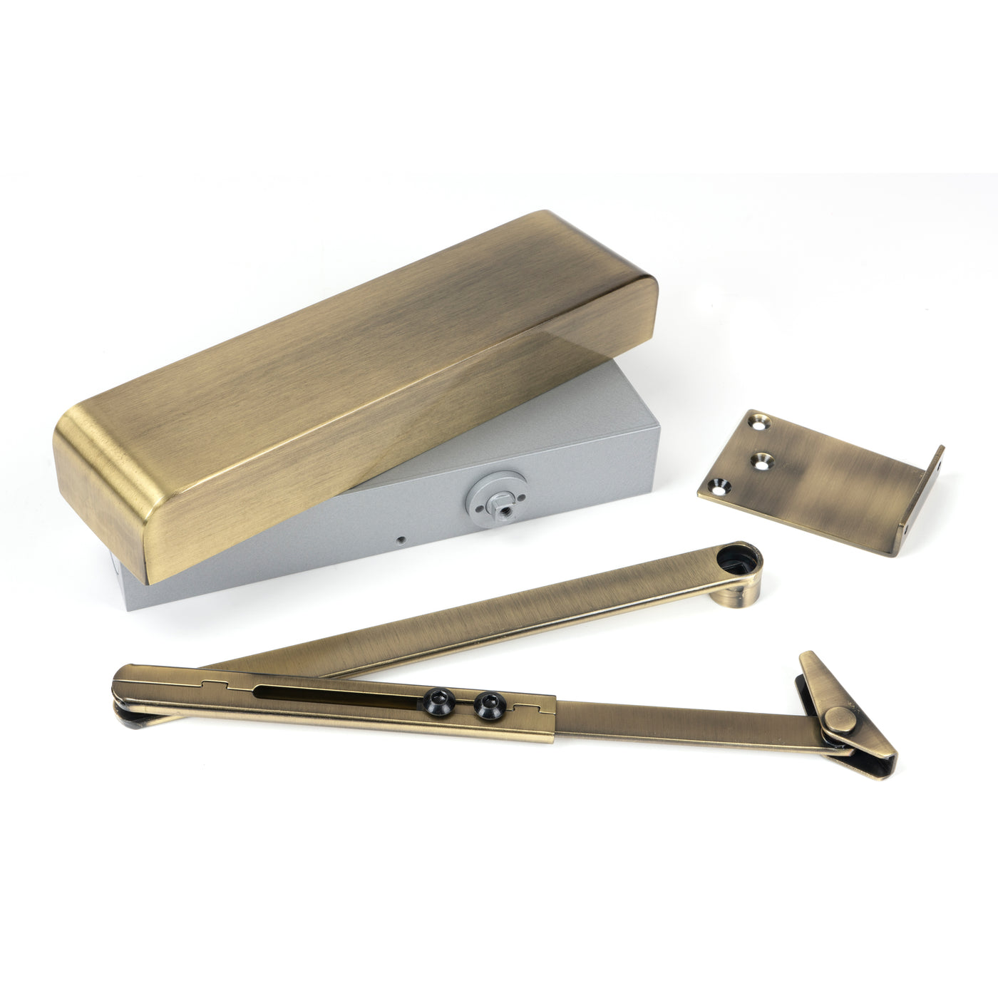 From The Anvil 50107 - Aged Brass Size 2-5 Door Closer & Cover  #finish_aged-brass
